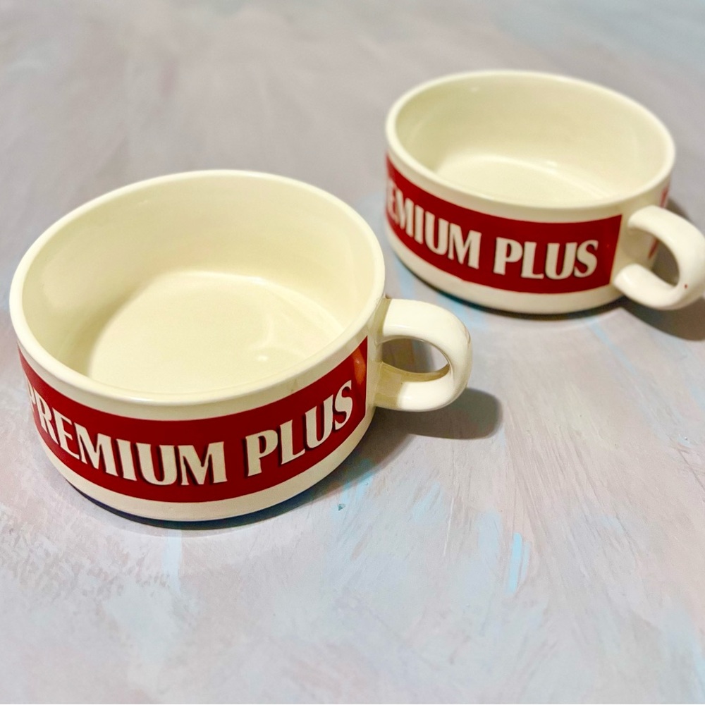 Vintage Premium Plus Mug – Retro Red & White Canadian Collectible Cup